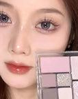 JUDYDOLL 7 Colors Eyeshadow Palette Blush Highlighting and Contouring Delicate Matte Pearlescent Gliter for Eyes Makeup