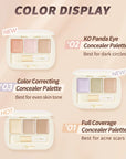 Judydoll Three-Color Concealer Palette Blemishes Spots Acne scars Covering Tear troughs Filling