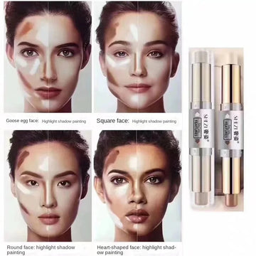 Double-end Face Highlight Charming Face Oil-control Concealer Pencil Corrector Repair Stick Pen Cosmetics 8g