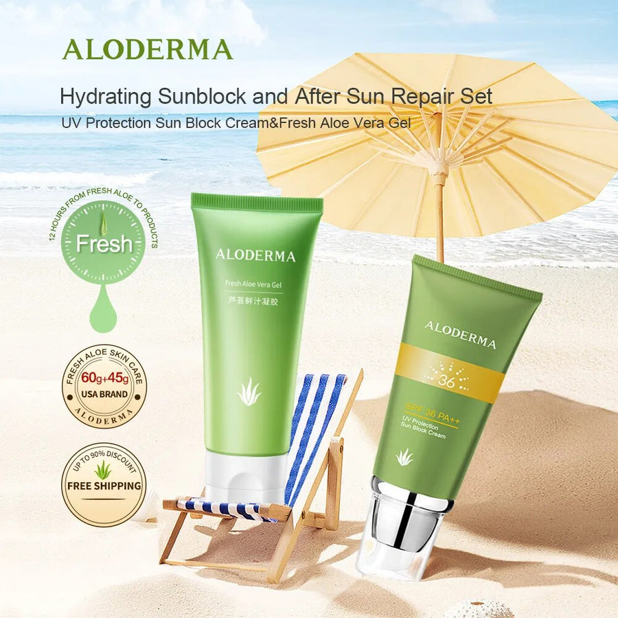 ALODERMA Fresh Aloe Vera Gel UV Protection Sun Block Cream