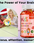 Kids Gummies with Omega DHA Vitamin C Supports Brain Function Vision and Heart