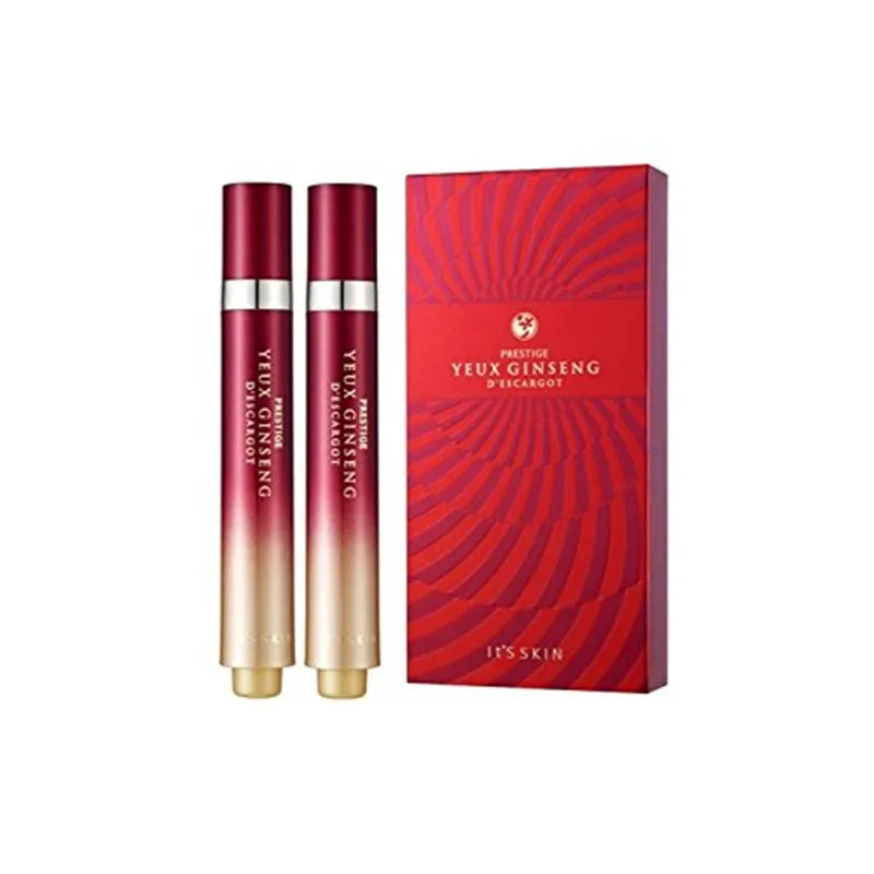 It's Skin Prestige Yeux Ginseng Descargot Eye Serum 15ml*2 Snail Cream Peptide Collagen Care Against Puffiness