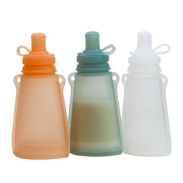 Baby Silicone Milk Storage Bag: Connects Directly to Breast Pump, Supports Warm Feeding