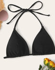 Black Bikini Tops Sexy Women Solid Bra Backless Sleeveless Swimming Crop Top