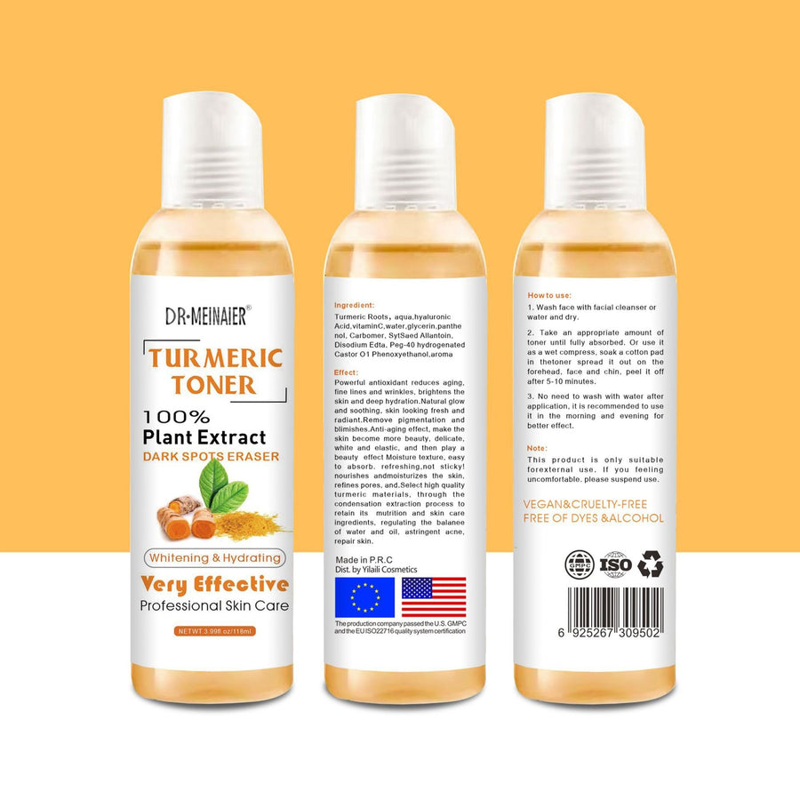 Turmeric Moisturizing Toner 100% plant Extract Dark Spots Eraser Acne Remover