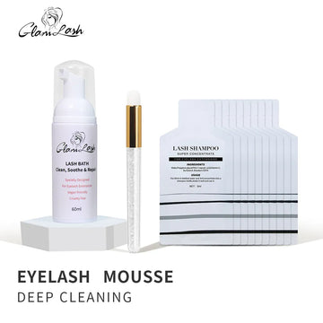 GLAMLASH   Eyelash Foam Cleanser For Extension Shampoo With Empty Bottle 5ml