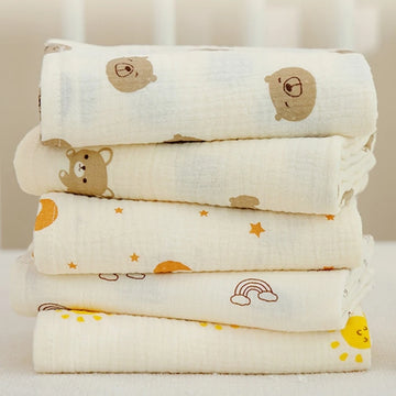 Soft and Comfortable Baby Blanket: Cartoon Floral Print Muslin Diaper Swaddle Wrap Cloth Nursing Towel