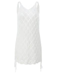 Women White Crochet Cover Up Hollow Out Swimsuit  Beach Dress Women Beachwear