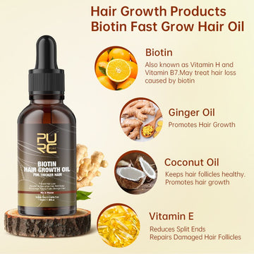 PURC Pure Biotin Hair Growth Oil For Thicker Hair