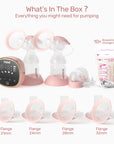 NCVI Double Electric Breast Pump: 4 Modes & 9 Levels, Includes 4 Size Flanges & 10pcs Breastmilk Storage Bags