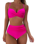 Two Pieces Sexy Swimsuits Women Bikini Set Beachwear Push Up Solid Summer Bathing Suit Triangle Low Waist