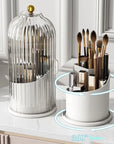 360° Rotating Makeup Brush Holder With Lid Luxury Cosmetic Organizer Lipstick Eyebrow Pencil Holder Eye Shadow Storage Box