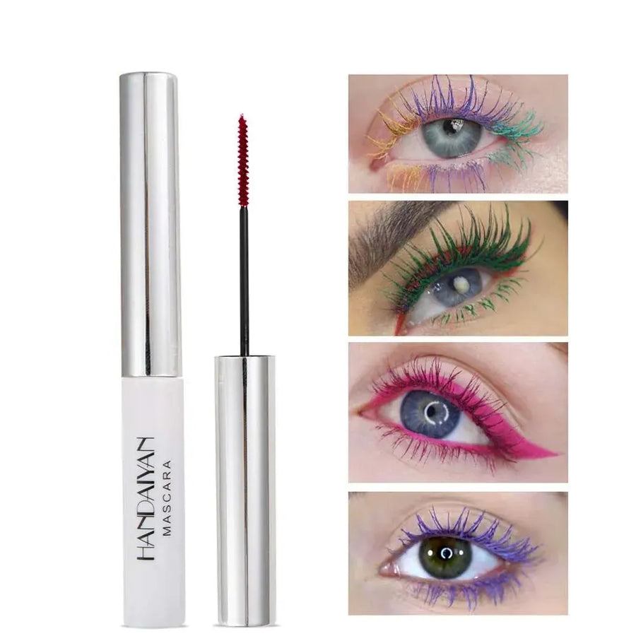 Color Mascara White Blue Red Tri-Color Cos Makeup Long Lasting Eyelashes