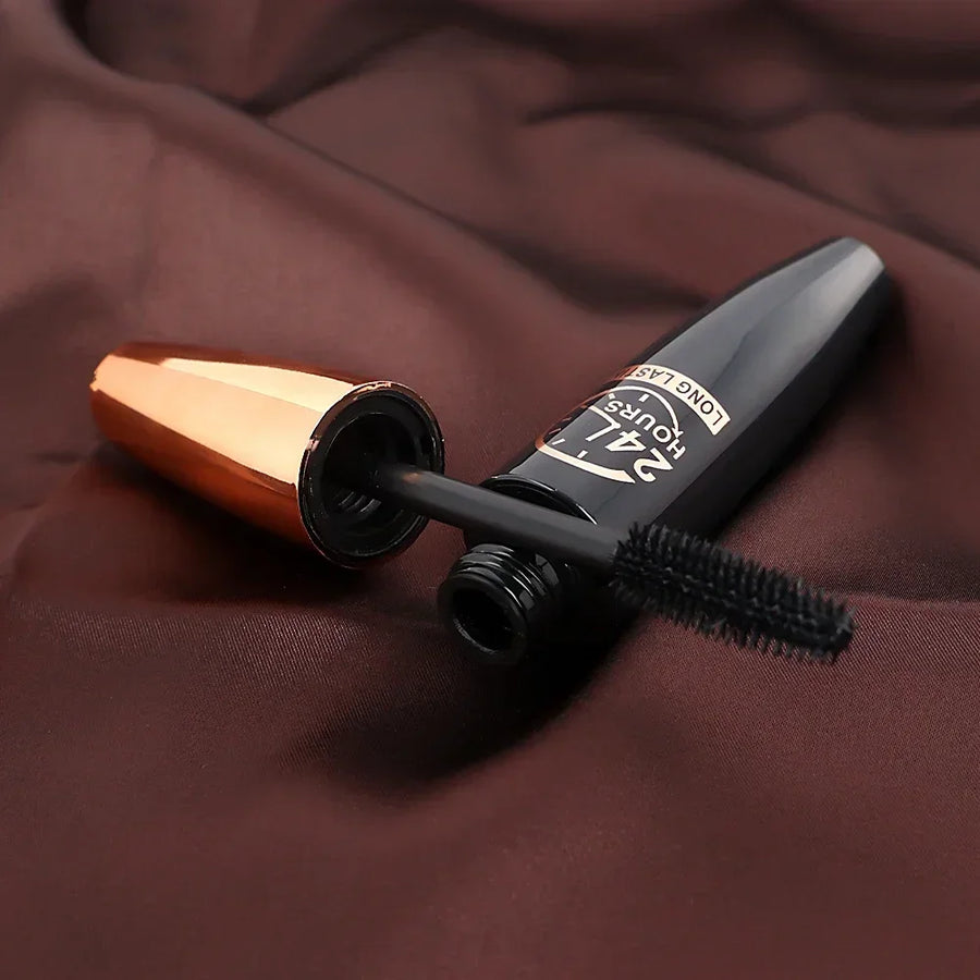 Waterproof Silk Fiber Lengthening Curling Long Lasting Black Silk Fiber Mascara Makeup Black