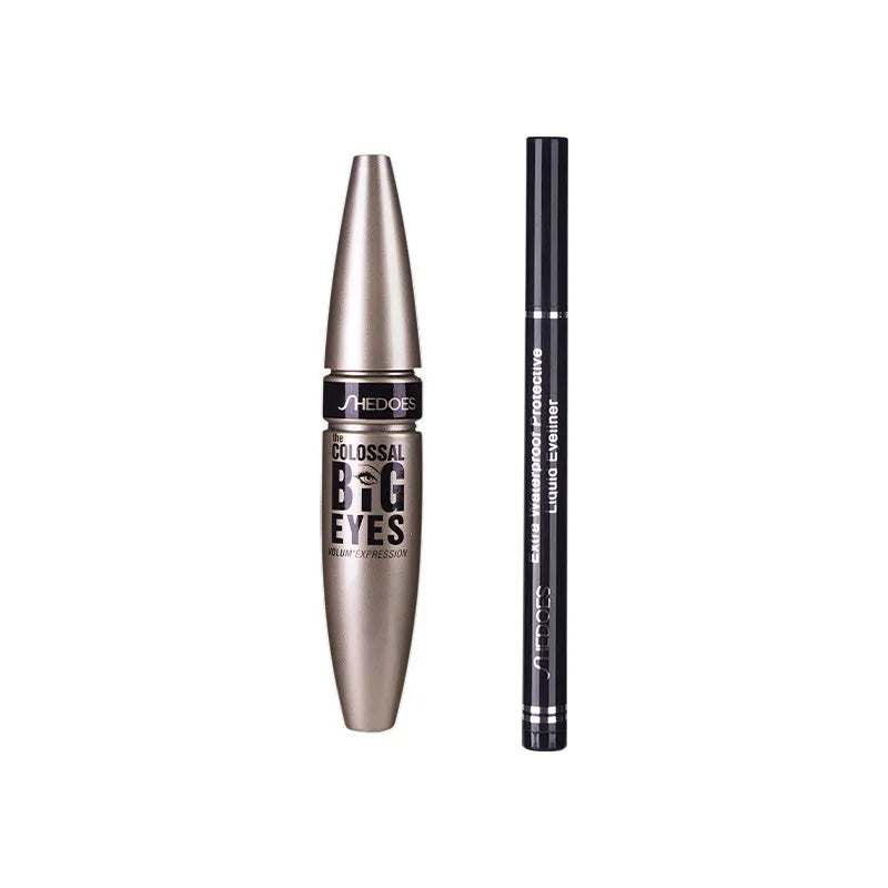 Waterproof Mascara Eyeliner Set non-smudge mascara Extended Thick mascara