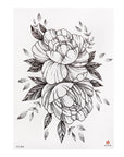 Waterproof Temporary Tattoo Sticker Flower Pattern Design Full Flower Arm Body Art Large Tattoo Sticker Black Roses 1PC