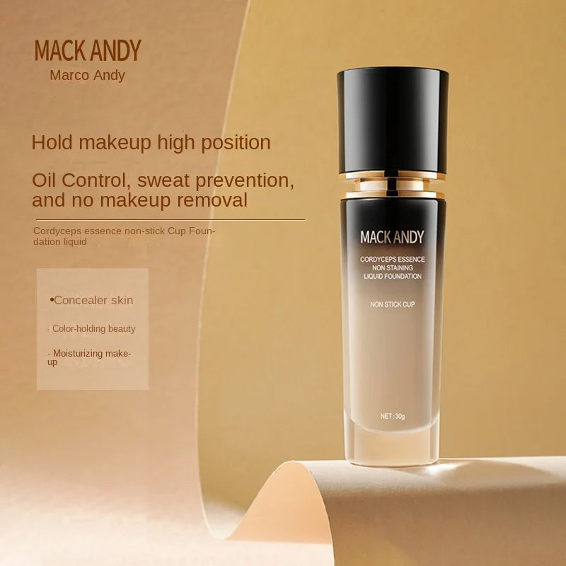 MACKANDY Wormwood Extract Non-Stick Anti-Sweat Foundation Hold Makeup Lasting Natural Skin-Friendly Concealer 30gm