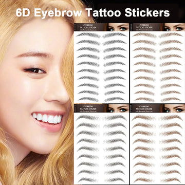 Eyebrow Tattoos Stickers Waterproof and Hair Like Eyebrow Transfers 6D