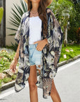 Summer Cover-ups Women Printed Cardigan Female Sunscreen Swimwear Beachwear  Bikini Holiday Cover Up