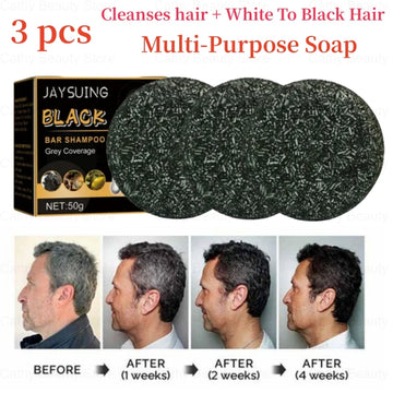 White Hair Darkening Shampoo Soap  and Hair Natural Color Soap Bar 50gm