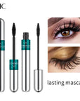 QIC Diamond Black Double Effect 4D Mascara 2 Brush Heads Waterproof Slim Curling Long Curl