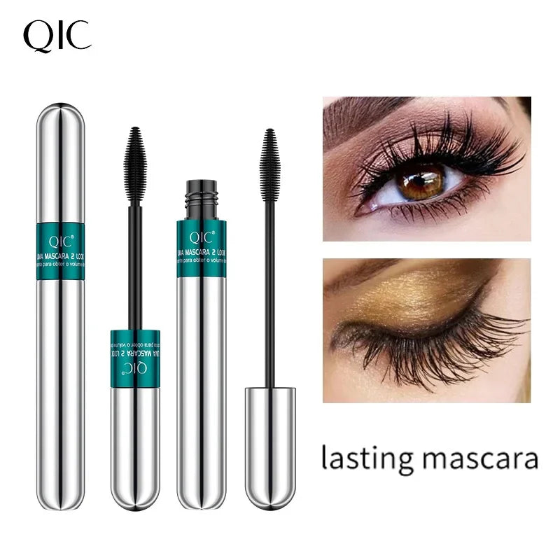 QIC Diamond Black Double Effect 4D Mascara 2 Brush Heads Waterproof Slim Curling Long Curl