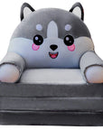 Plush Foldable Kids Sofa Backrest Armchair 2 In 1 Foldable Children Sofa Cute Cartoon Lazy Sofa Children Memory Foam Car Cushion