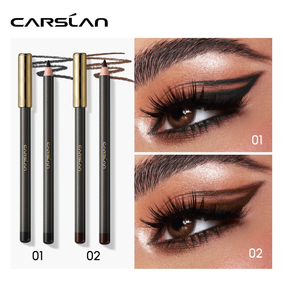 CARSLAN Long-lasting Eyeliner Pencil Waterproof Smudge Proof Quick Drying Makeup