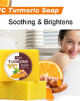 AILKE Natural Turmeric Soap for Face Body Lighten Brighten Skin Tone