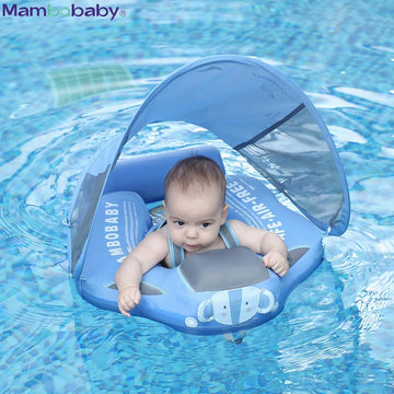 Mambobaby Baby Float Lying Swimming Ring: Infant Waist Swim Ring Toddler Swim Trainer, Non-Inflatable Buoy Pool Accessories