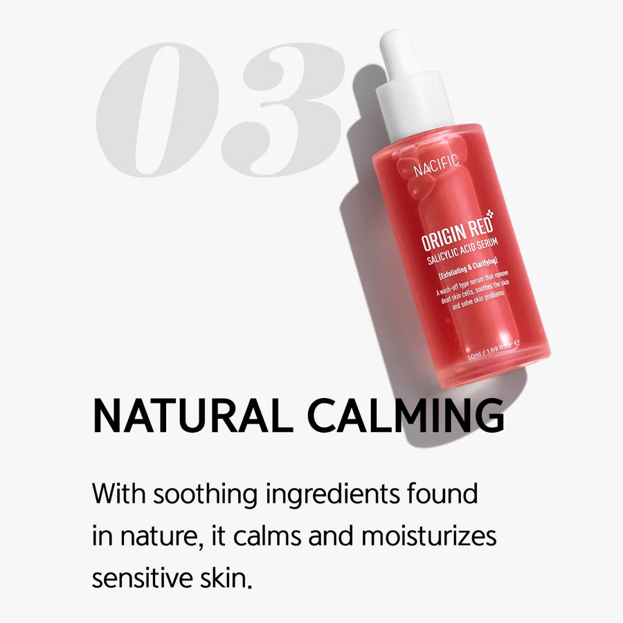 NACIFIC Origin Red Salicylic Acid Serum Exfoliating & Clarifying Remove Dead Skin Face Care Balance Calm 50ml