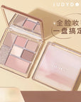 JUDYDOLL 7 Colors Eyeshadow Palette Blush Highlighting and Contouring Delicate Matte Pearlescent Gliter for Eyes Makeup