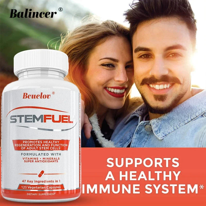 STEMFUEL Promotes Healthy Regeneration Stem Cells Formulated With Vitamins 120 Vegetarian Capsules