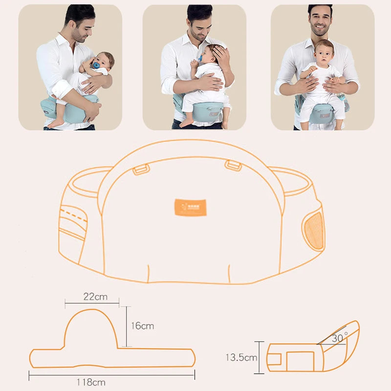 Baby Carrier Cotton Waist Stool: Baby Holder Sling Bebe Hip Carrier, Kids Hip Seat, Baby Walkers Bag Front Holder Wrap