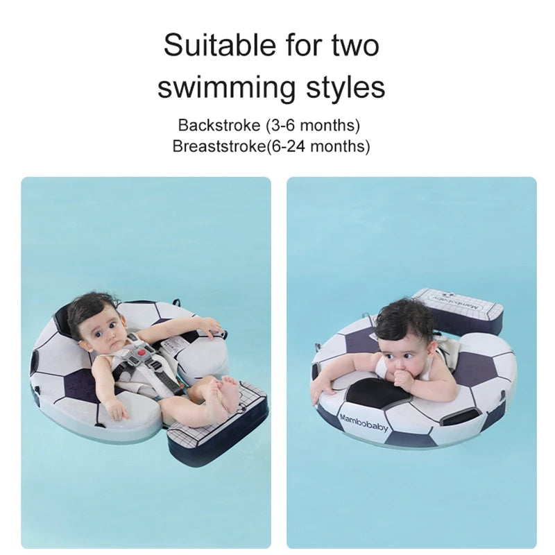 Mambobaby Baby Float Lying Swimming Ring: Infant Waist Swim Ring Toddler Swim Trainer, Non-Inflatable Buoy Pool Accessories