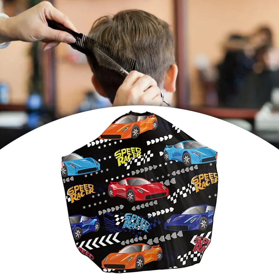 Professional Kids Barber Cape: Cartoon Design, Reusable Waterproof Hair Cutting Cape for Hairdressing, Shampooing, Perms, and Hair Dye