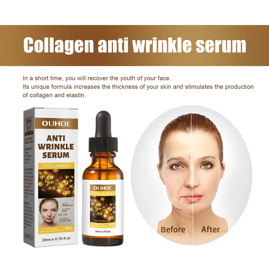 Wrinkle Remover Face Serum Lift Firm Collagen Serum Dark Essence Face Skin Care 20ml