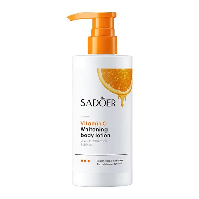 SADOER Vitamin C Body Lotion Whitening Orange Essence Creams Moisturising Leg Arm Back Body Skin Care Cream