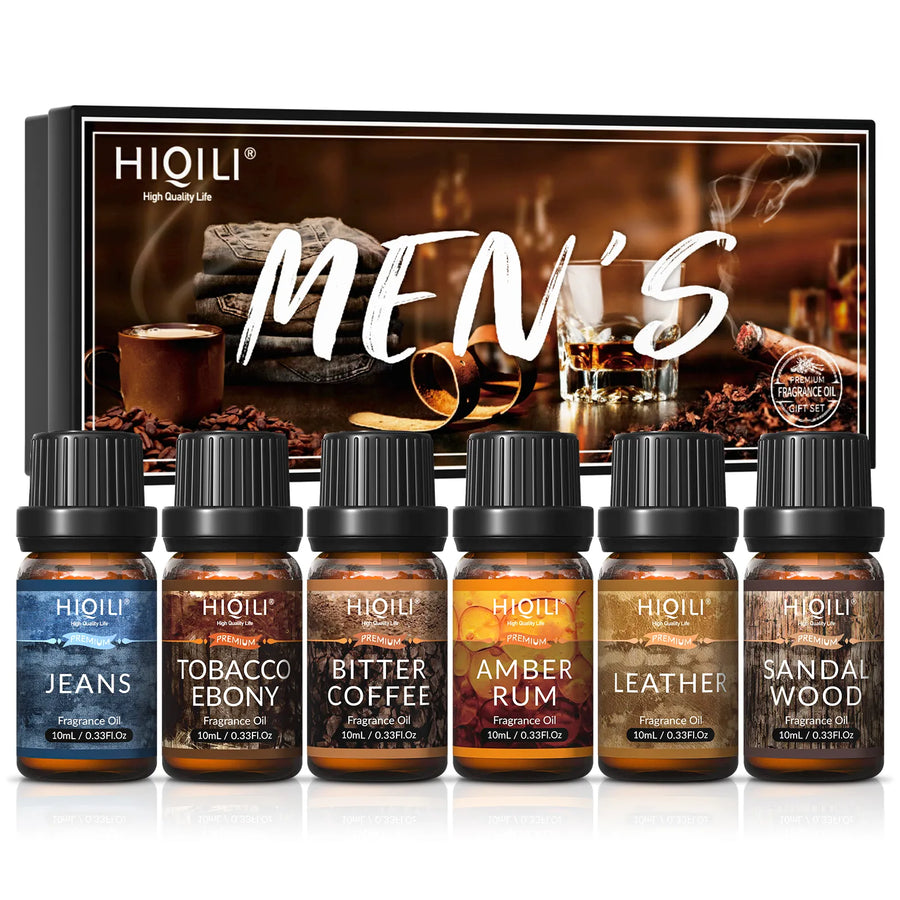 HIQILI Mens Fragrance Oils Set Essential Oils for Pure Perfume Candles Making