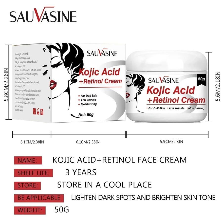 Kojic Acid Retinol Cream Skin Whitening Cream Remove Dark Spots Facial Skin Care