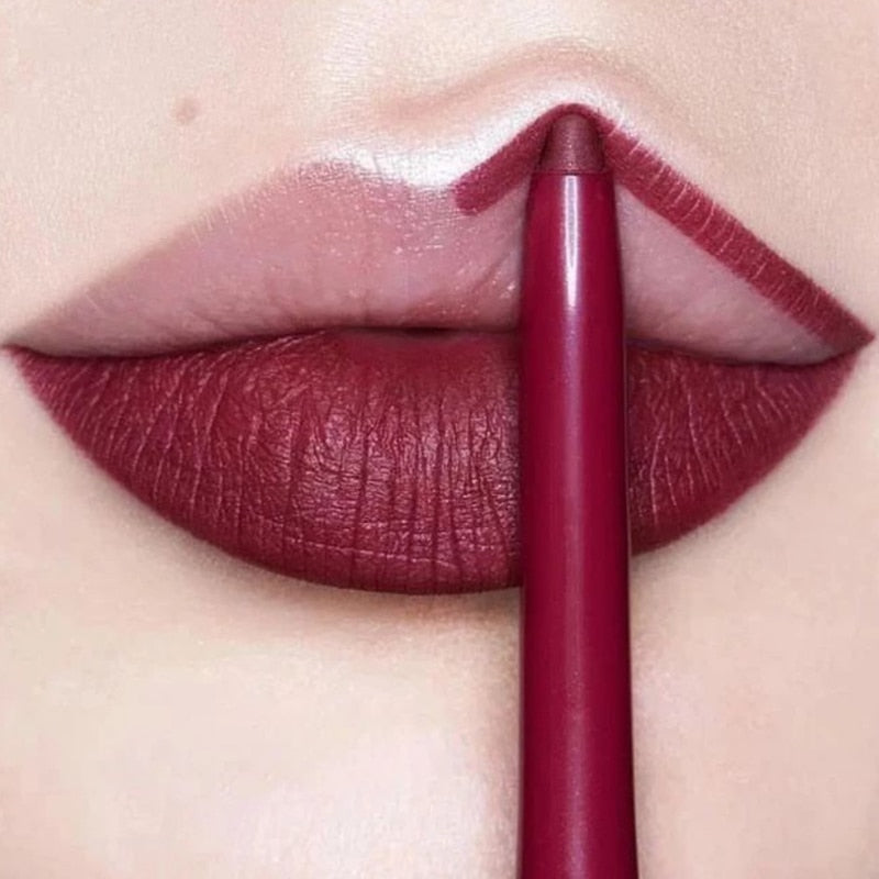 PHOERA Waterproof Matte Lipliner Pencil 12Color