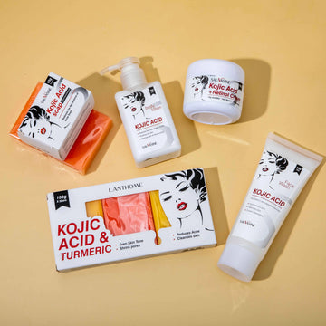 Kojic Acid Skin Care Set Facial Cleanser Body Lotion Handmade Soap Acne Body Care