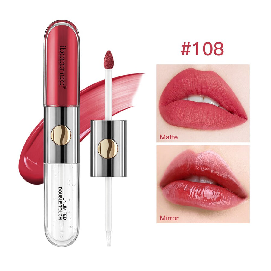 Kiko Double Head Lip Glaze Long Lasting Lip Gloss with Top Coat Color 6