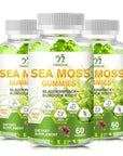 Organic Sea Moss Gummies Bladderwrack Skin Joint Health Immune Support Gut Cleanse Thyroi