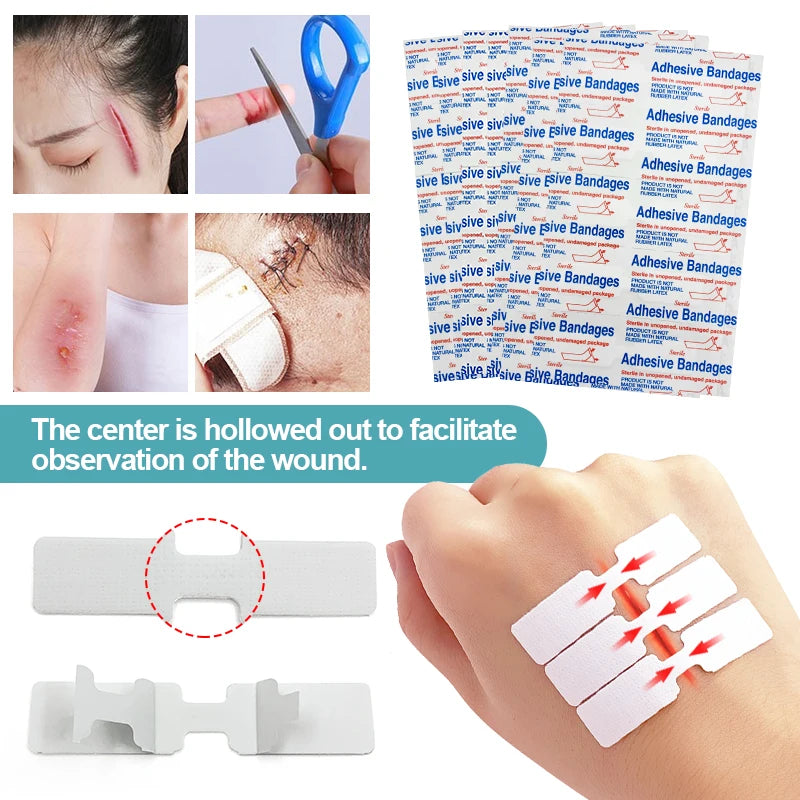 20pcs Suture Free Band-Aid Cut Wound Adhesive Bandage Medical Sterile Sticking Plaster Zipper Band Aid Incised Wound Tape A1667