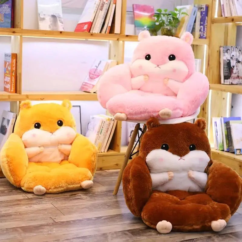 Winter Cute Office Cushion Plush Backrest One Piece Seat Cushion Cushion Lumbar Backrest Chair Small Cushion Thickened Cartoon