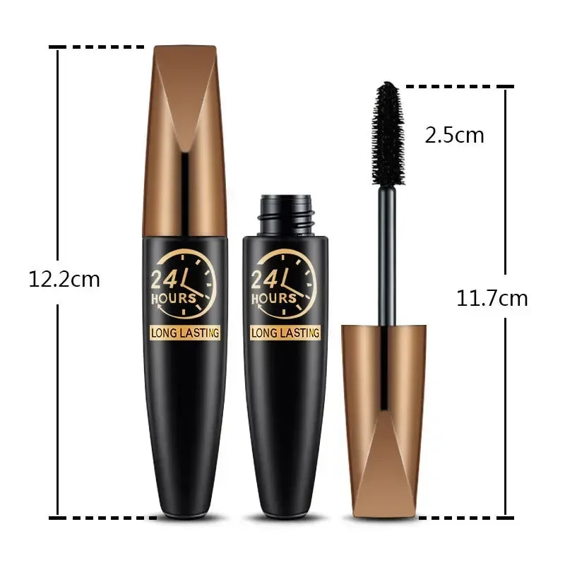 Waterproof Silk Fiber Lengthening Curling Long Lasting Black Silk Fiber Mascara Makeup Black