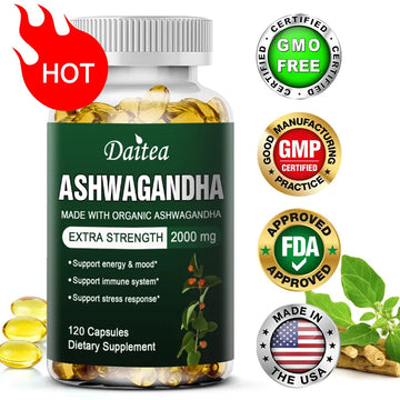 Daitea Ashwagandha Extract Capsule Anti-oxidation, Lipid-lowering, Decompression, Improving Sleep, Enhancing Immunity- Free Shipping