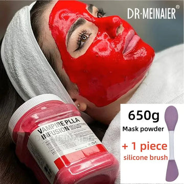 650g Chamomile Hyaluronic Acid Facial Mask Powder with Silicone Brush Anti Aging Brightening Rose Jelly Facial Mask with Brush