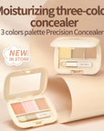 Judydoll Three-Color Concealer Palette Blemishes Spots Acne scars Covering Tear troughs Filling